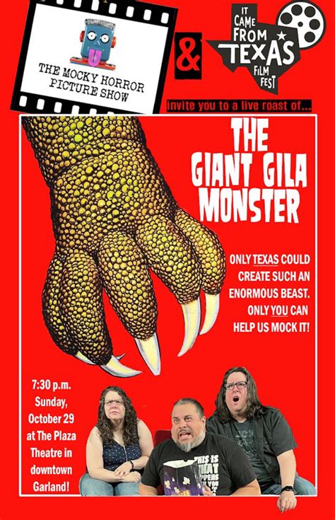 Mocky Horror Picture Show live riffing of THE GIANT GILA MONSTER (1959) in Dallas at Plaza ...