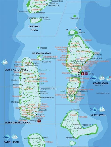 Maldives tourist map - Map of maldives tourist (Southern Asia - Asia)