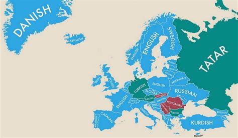 Second Most Widely Spoken Languages by Country, Europe. [635x315] : r/MapPorn