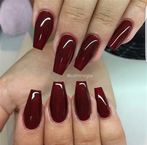 Pin by Melyssa Estremera on Rhinstone Nails | Maroon nails, Red acrylic ...