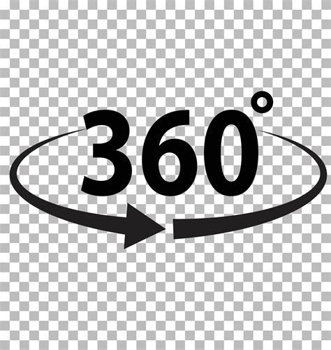 360 degrees icon on transparent background. flat style. 360 degrees ...