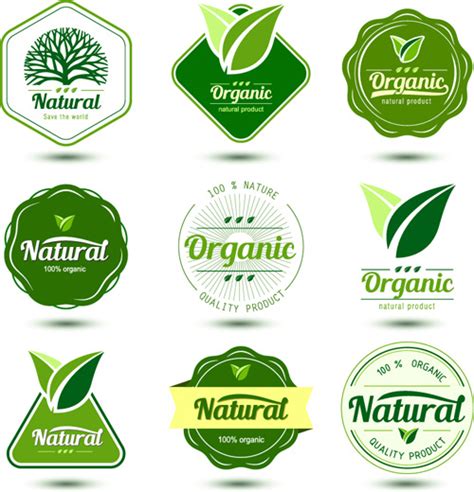 Natural product labels design vector Vectors graphic art designs in ...