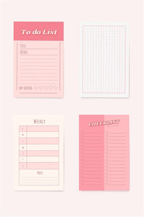 Pink stationery planner set vector | premium image by rawpixel.com ...