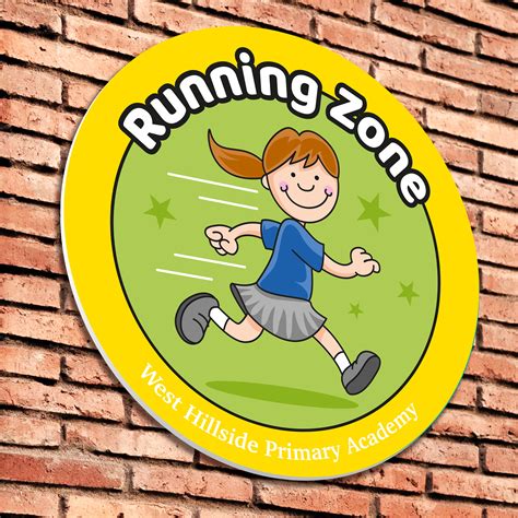 Running Zone Sign - Customised Zone Sign For Your School