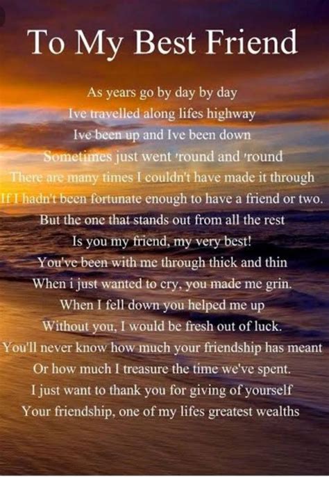 Best friend poem | Happy birthday best friend quotes, Friends forever quotes, Friend birthday quotes