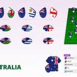 All games of Australia rugby team in pool D stylized as icons. Stock Vector Image by ©boldg ...