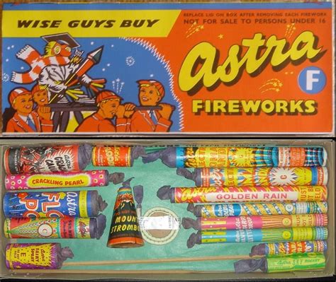 an assortment of fireworks in a box with the contents labelled as'astro ...