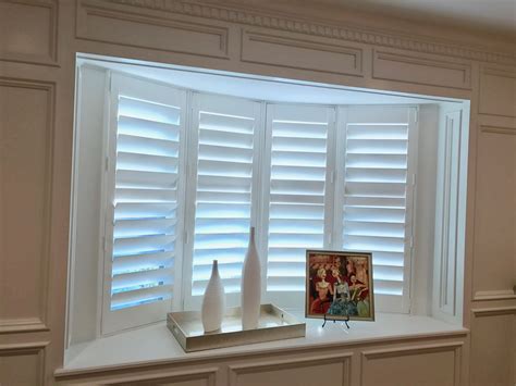 Bay window with 4.5" shutters | Interior wood shutters, Wood shutters ...