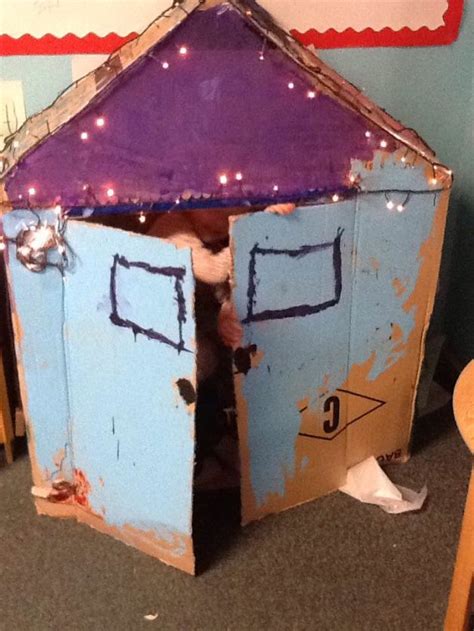 Preschool Cardboard House with Lights - The Harvest Learning Center