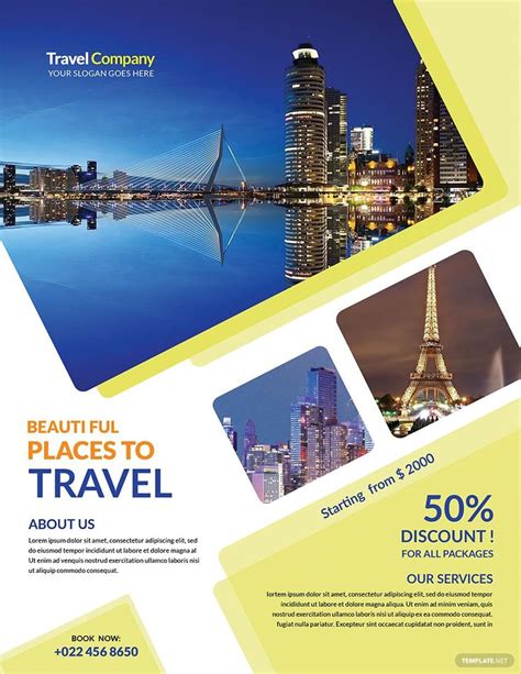 Travel Agency Flyer Template Free Download Packed With Amazing Features ...