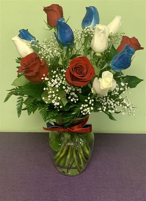 Red, White, & Blue Roses in Philadelphia, PA | Philadelphia Flower Market