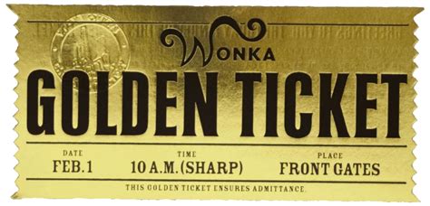 Willy Wonka Golden Ticket Png