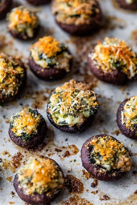 Spinach Dip Stuffed Mushrooms - Skinnytaste