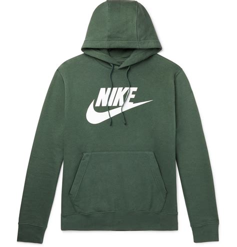 NIKE - Sportswear Club Logo-Print Fleece-Back Cotton-Blend Jersey ...