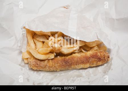 Saveloy Sausage and Chips Stock Photo - Alamy