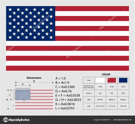 American Flag Layout Dimensions