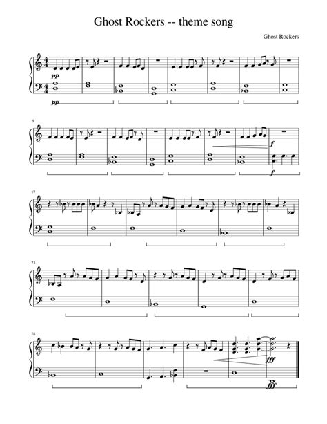 Ghost Rockers theme song Sheet music for Piano (Solo) Easy | Musescore.com