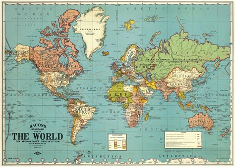 Affiche carte du monde vintage - Pastel Shop