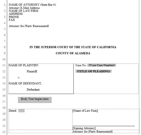 Alameda County Superior Court Civil Forms - Civil Form 2023