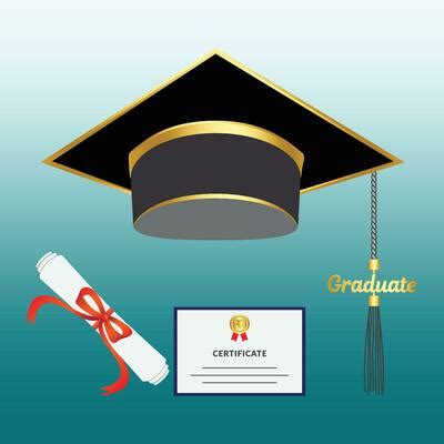 Graduation Hat And Diploma Vector Art, Icons, and Graphics for Free Download