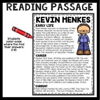 Children's Author and Illustrator Kevin Henkes Biography Reading ...