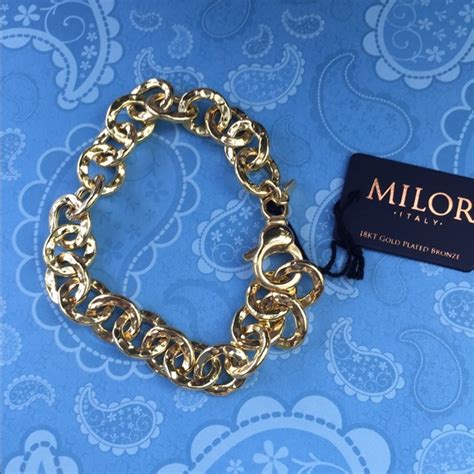 Milor Italy | Jewelry | 8kt Gold Plated Bronze Chain Bracelet | Poshmark