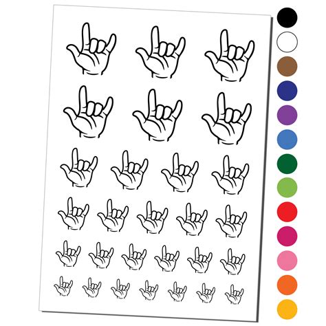 I Love You Hand Sign Language Water Resistant Temporary Tattoo Set Fake ...