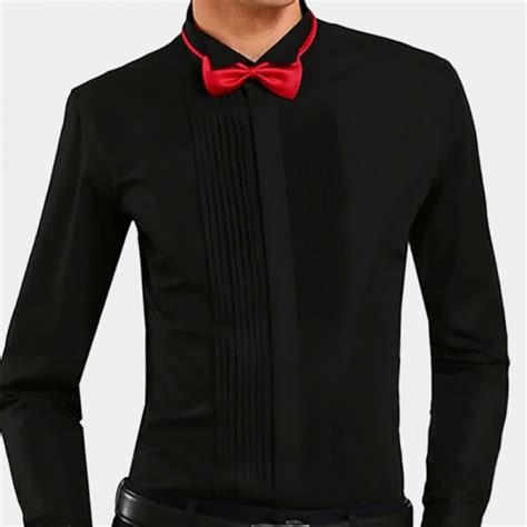 Black French Cuff Tuxedo Shirt - FREE Shipping - Gentleman's Guru