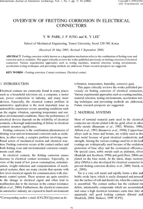 Overview of Fretting Corrosion in Electrical Connectors (PDF Download Available)