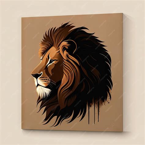 Premium AI Image | Lion in minimalist illustration with soft colors