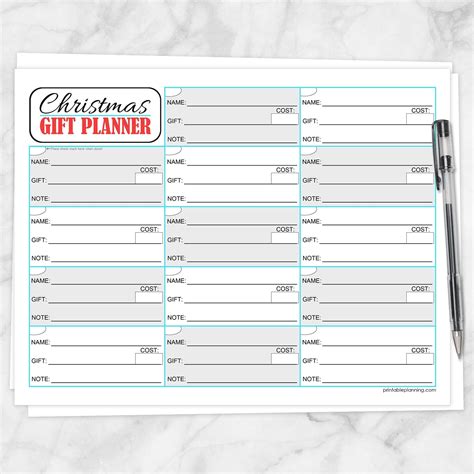 Christmas Gift Planning List - Holiday Organizer - Printable at Printable Planning for only 5.95