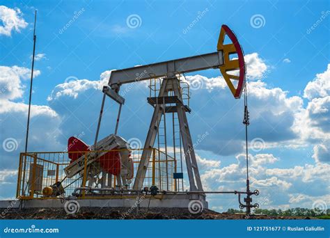 Modern Oil Well with Rocking for Production Stock Image - Image of drilling, landscape: 121751677