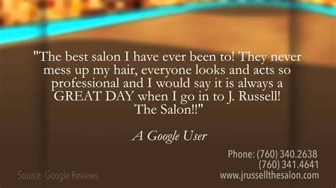 J Russell The Salon - REVIEWS - Palm Desert, CA Beauty Salon Reviews - YouTube