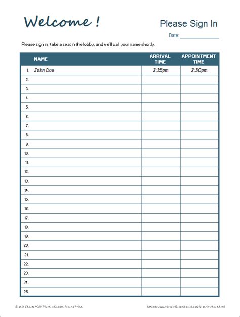 Vertex42 Printable Sign In Sheet Visitor Class And Meeting Sign In Sheets D9c7007f #ResumeSample ...