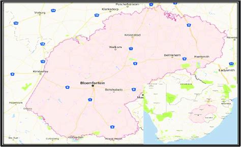 Geographical location of the Free State Province [26]. | Download ...