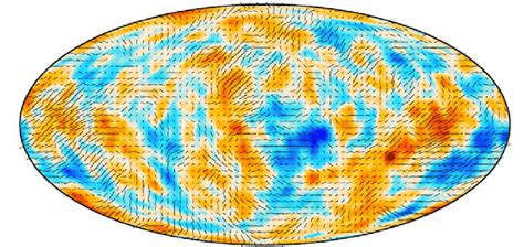 CMB polarization map of the CMB superimposed to its grainy temperature... | Download Scientific ...