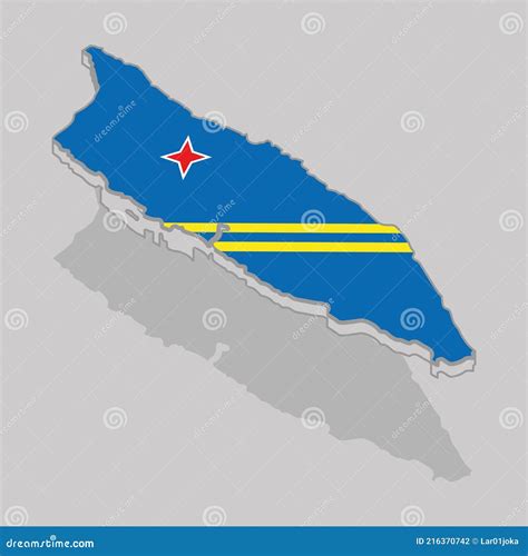 Isolated 3d Map with the Flag of Aruba Stock Vector - Illustration of ...