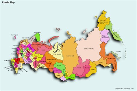 Create Custom Russia Map Chart with Online, Free Map Maker. Color Russia Map with your own ...