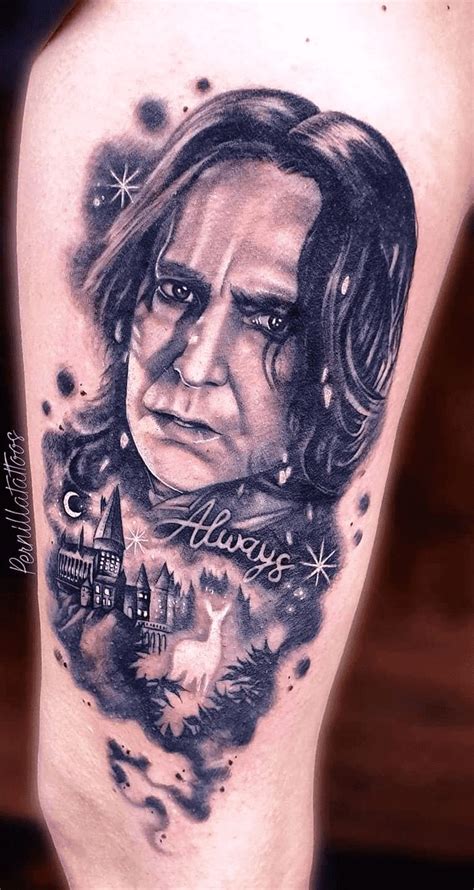 a tattoo with an image of harry potter on it