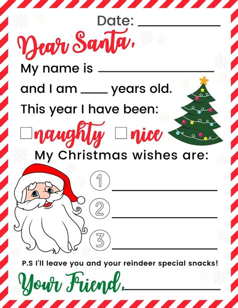 Free Adorable Printable Letter To Santa (+1 Bonus Mailing Label Included) - This Tiny Blue House