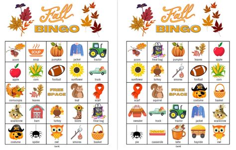 Fall Bingo Cards, Fall Fun Game, Fall Activities - Etsy