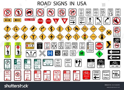 Us Road Signs American Style Road Stock Vector (Royalty Free) 2223168285 | Shutterstock