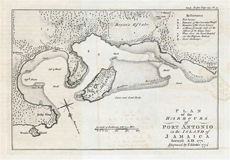 Plan of the harbours of Port Antonio, Jamaica free public domain image ...