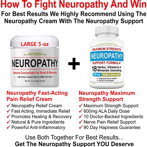 Fast-Acting Neuropathy Nerve Relief Cream - Max Strength Large 3 oz