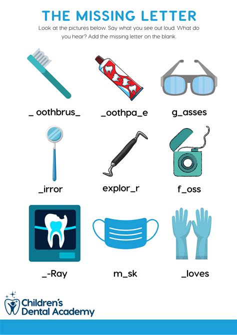 Dental Tools Worksheet (3) - Dentistry for Children