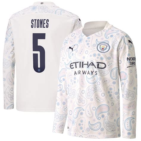 Manchester City Cup Third Shirt 2020-21 - Long Sleeve - Kids with Stones 5 printing