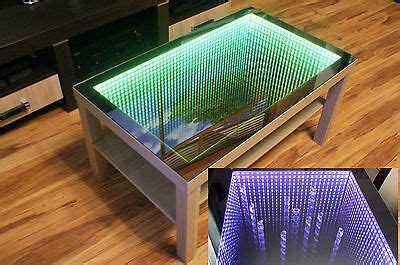 WHITE Table LED 3D Coffee Table Illuminated INFINITY MIRROR Effect Remote RF! • £249.00 ...