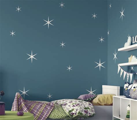 Star Wall Decals - Retro Stars Vinyl Wall Decals, 18 Sparkle Stars Confetti ABST13 - 2 Sizes ...