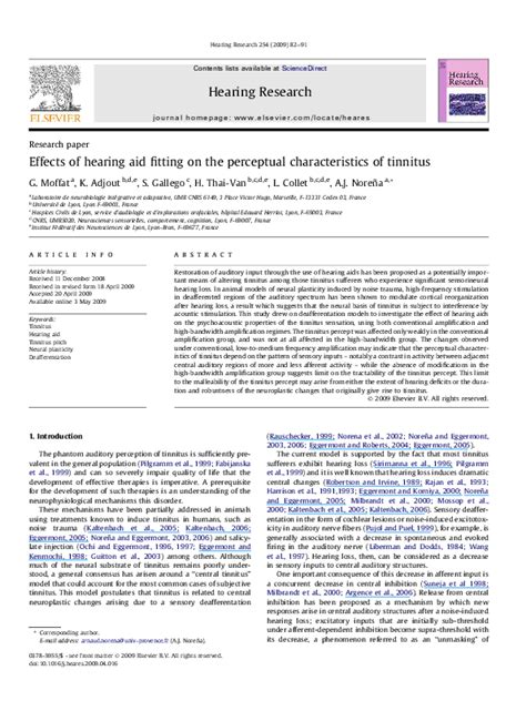 (PDF) Effects of hearing aid fitting on the perceptual characteristics ...