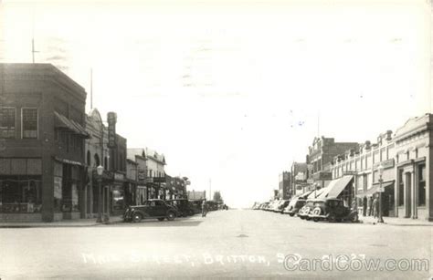 Main Street Britton, SD Postcard